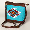 American Darling Large Cross body Bag for Women Hand Woven Saddle Blanket Vegetable-Tanned Genuine Leather YKK Zipper
