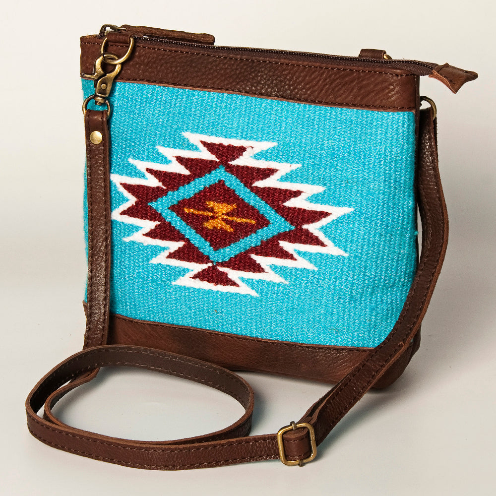 American Darling Large Cross body Bag for Women Hand Woven Saddle Blanket Vegetable-Tanned Genuine Leather YKK Zipper