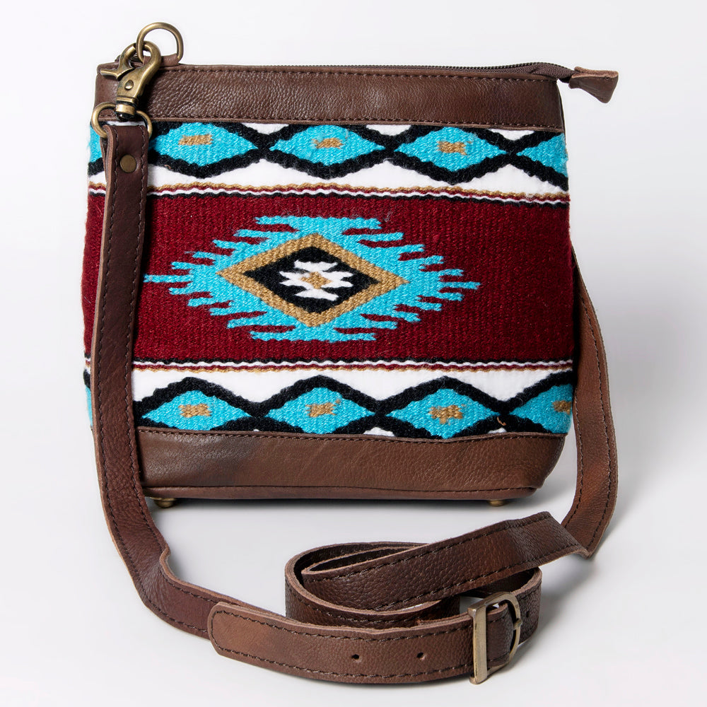 American Darling Large Cross body Bag for Women Hand Woven Saddle Blanket Vegetable-Tanned Genuine Leather YKK Zipper