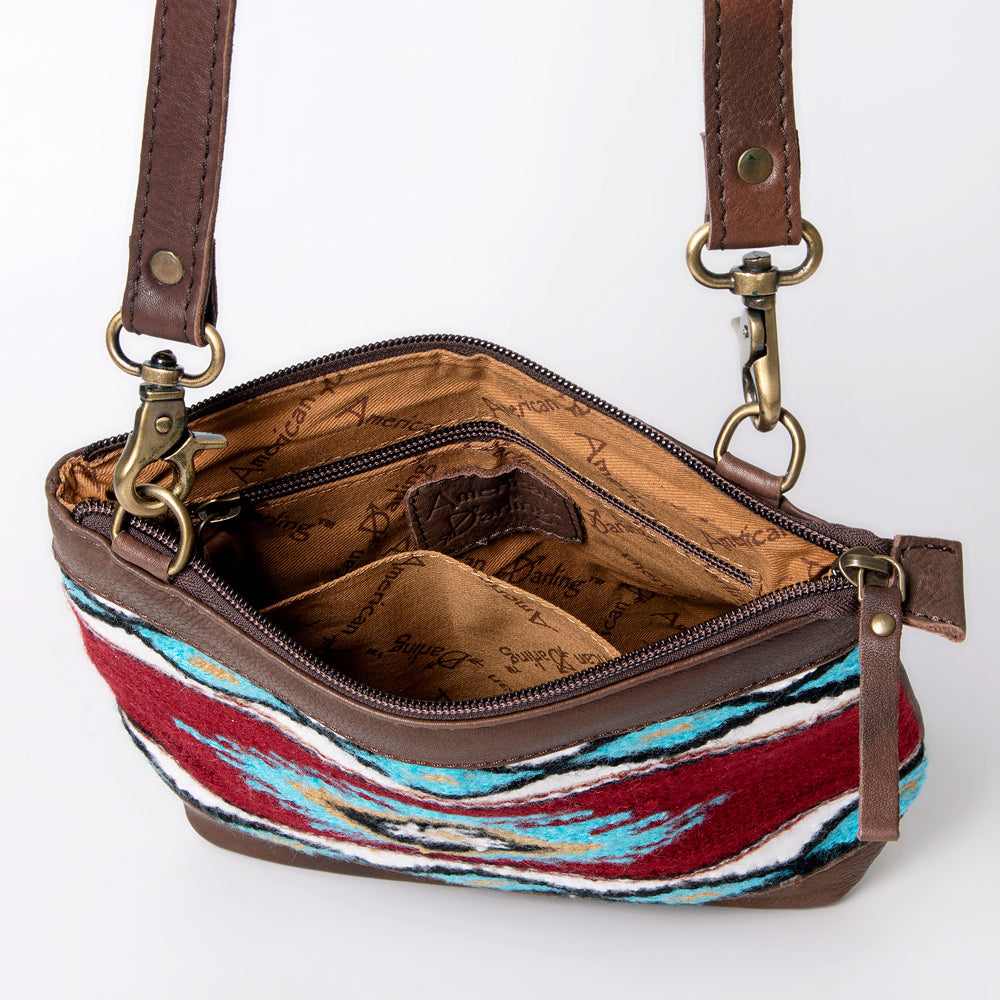 American Darling Large Cross body Bag for Women Hand Woven Saddle Blanket Vegetable-Tanned Genuine Leather YKK Zipper
