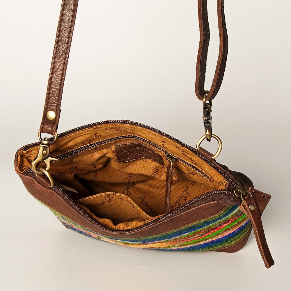 American Darling Large Crossbody Saddle Blanket Genuine Leather