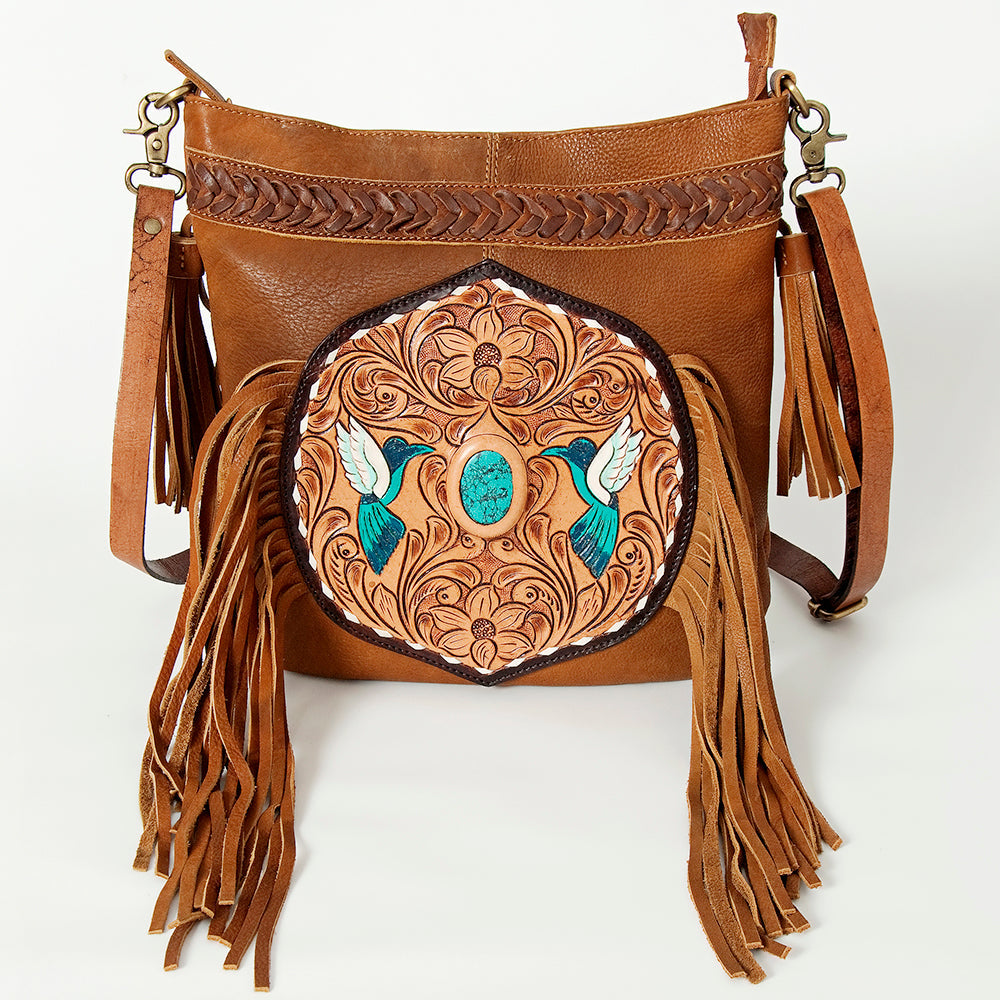 American Darling Hand-Tooled Genuine Leather Large Crossbody Bag