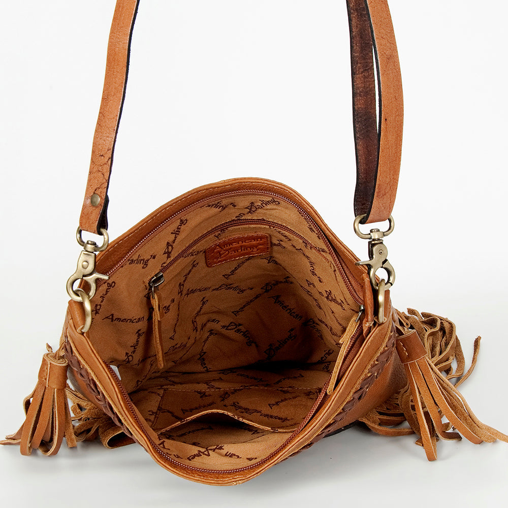 American Darling Hand-Tooled Genuine Leather Large Crossbody Bag