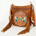 American Darling Hand-Tooled Genuine Leather Large Crossbody Bag