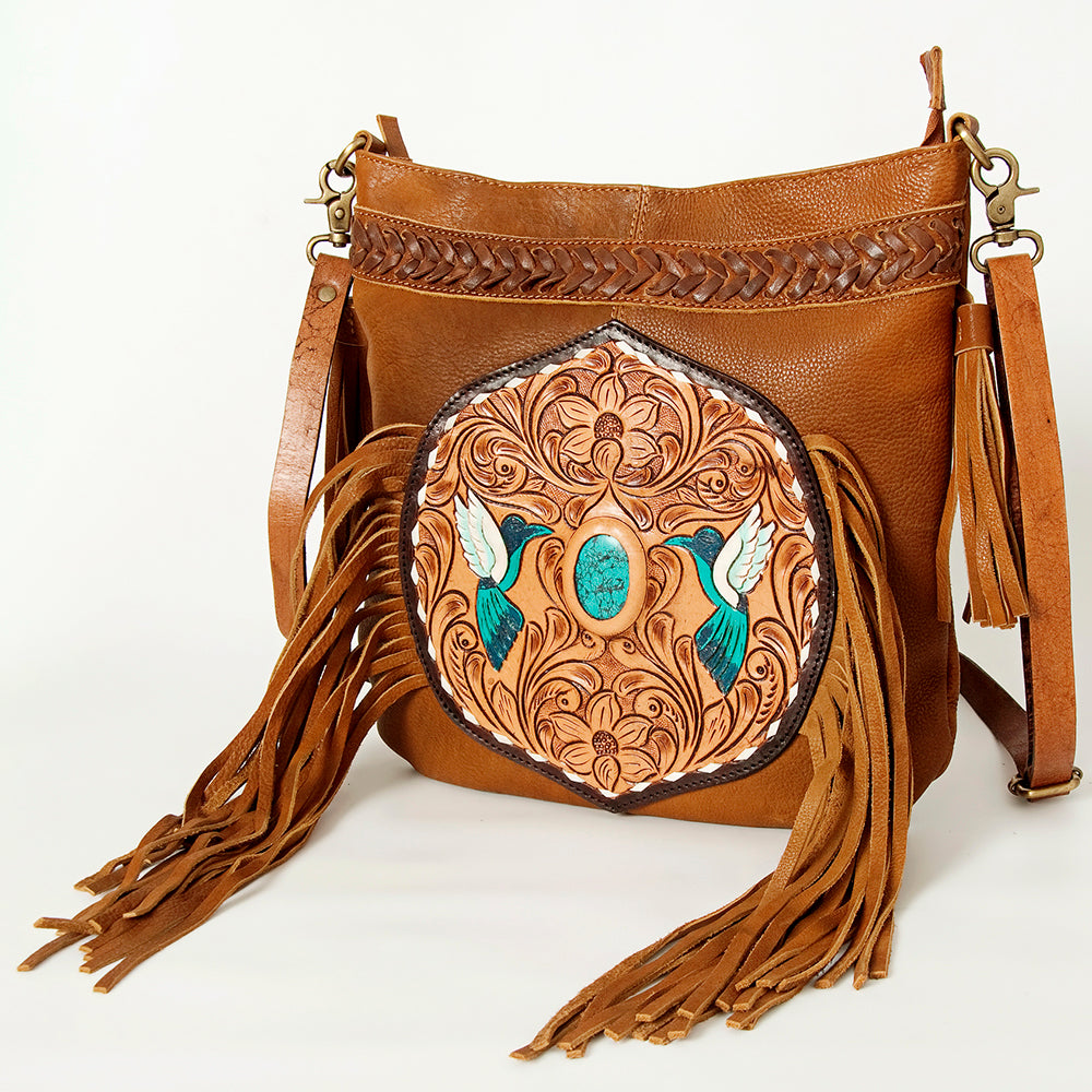American Darling Hand-Tooled Genuine Leather Large Crossbody Bag