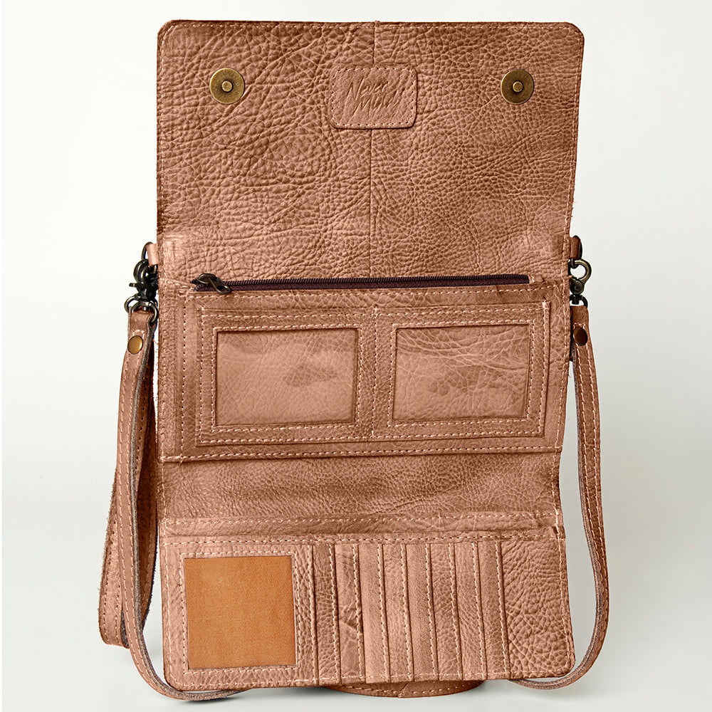 Never Mind Wallet Vintage Handmade Genuine Cowhide Leather