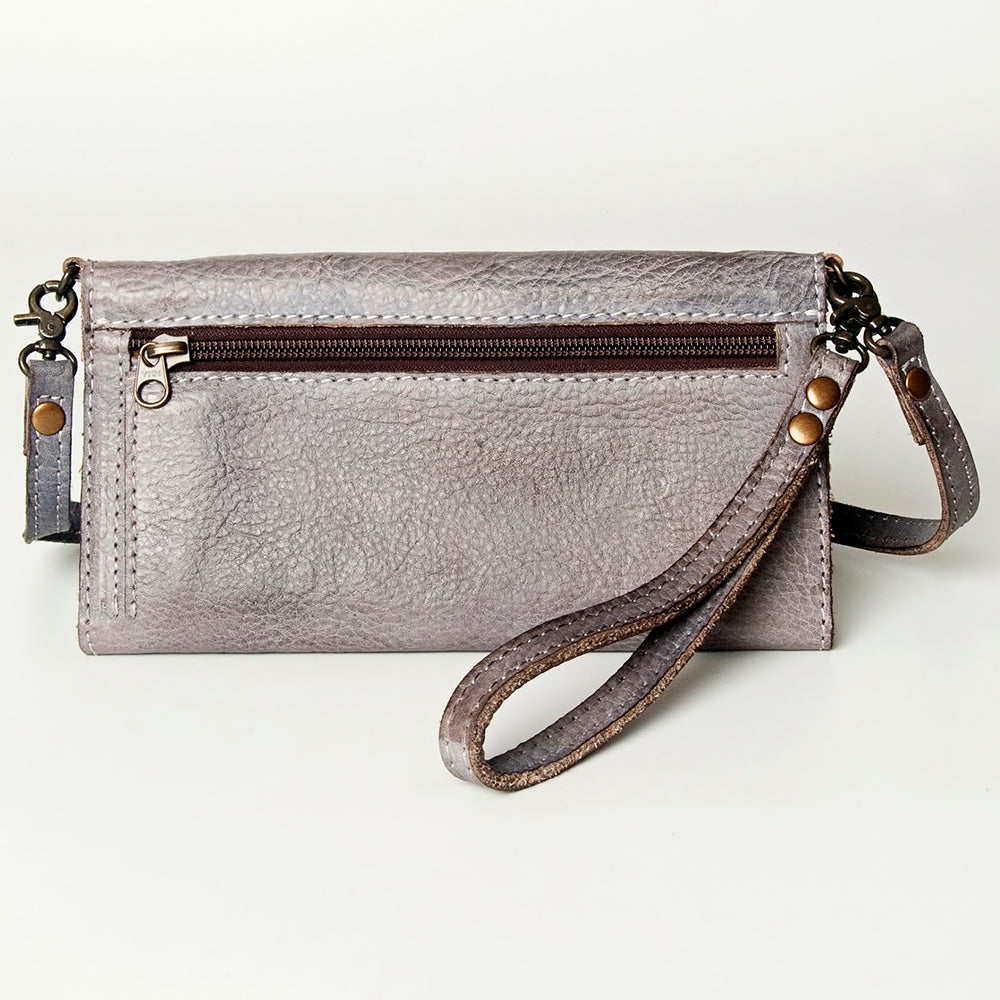 Never Mind Wallet Vintage Handmade Genuine Cowhide Leather