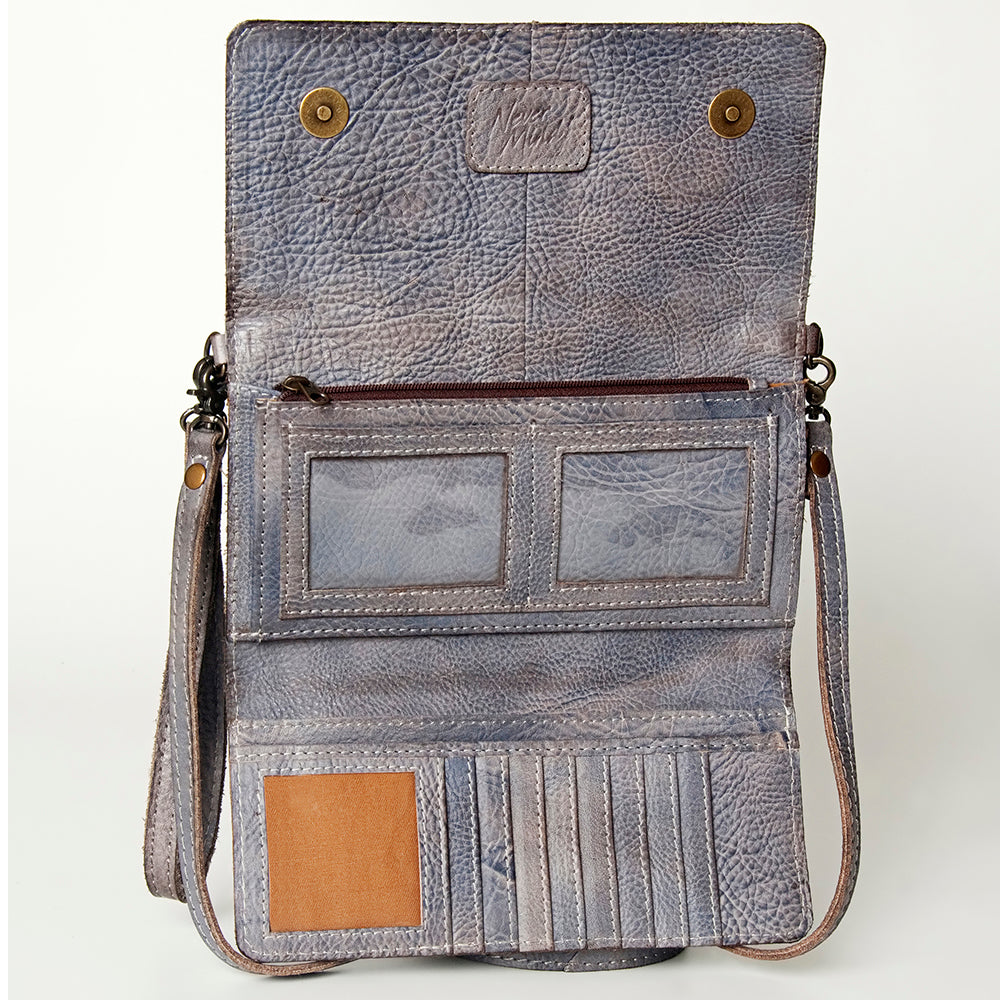 Never Mind Wallet Vintage Handmade Genuine Cowhide Leather