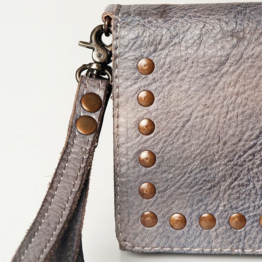 Never Mind Wallet Vintage Handmade Genuine Cowhide Leather