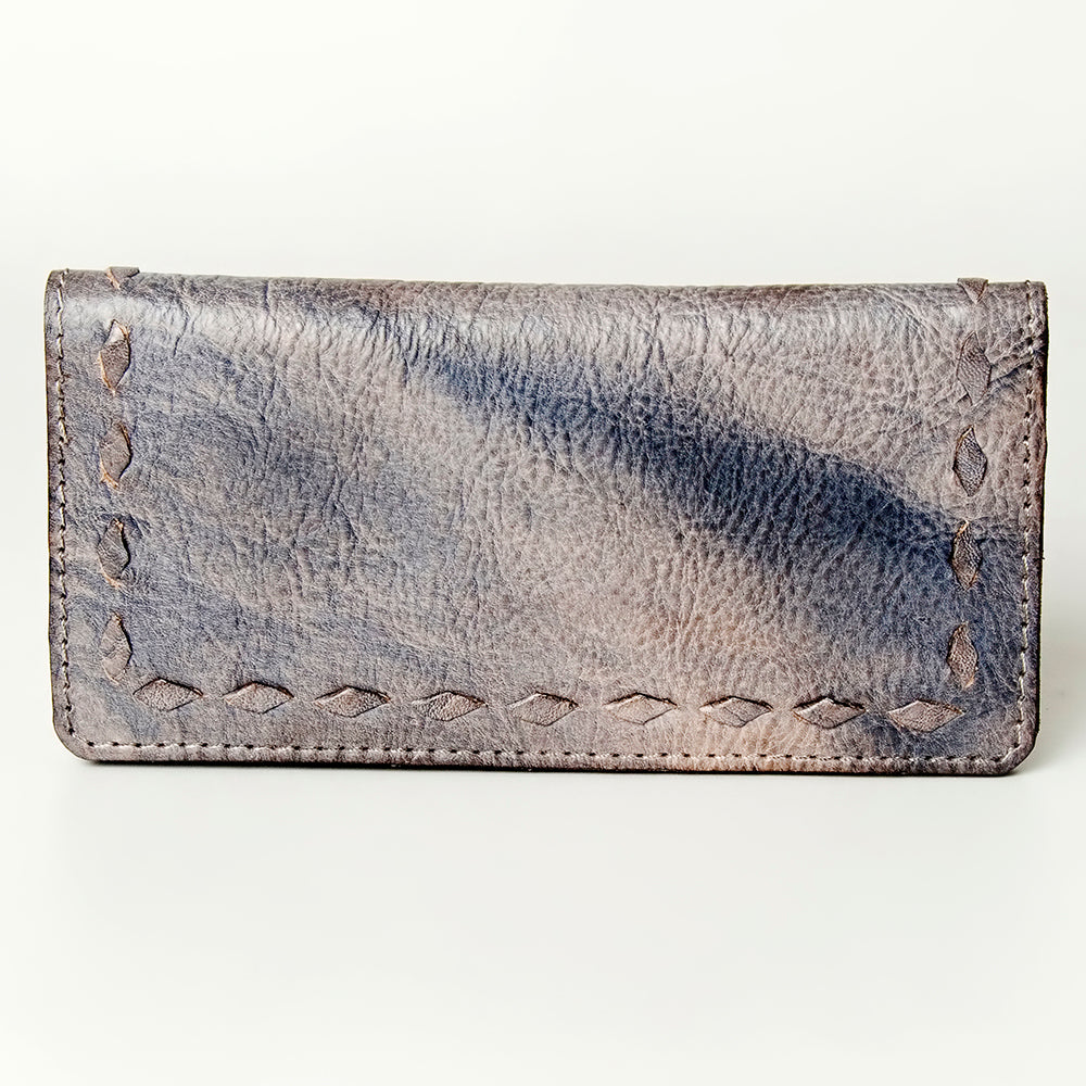Never Mind Wallet Vintage Handmade Genuine Cowhide Leather