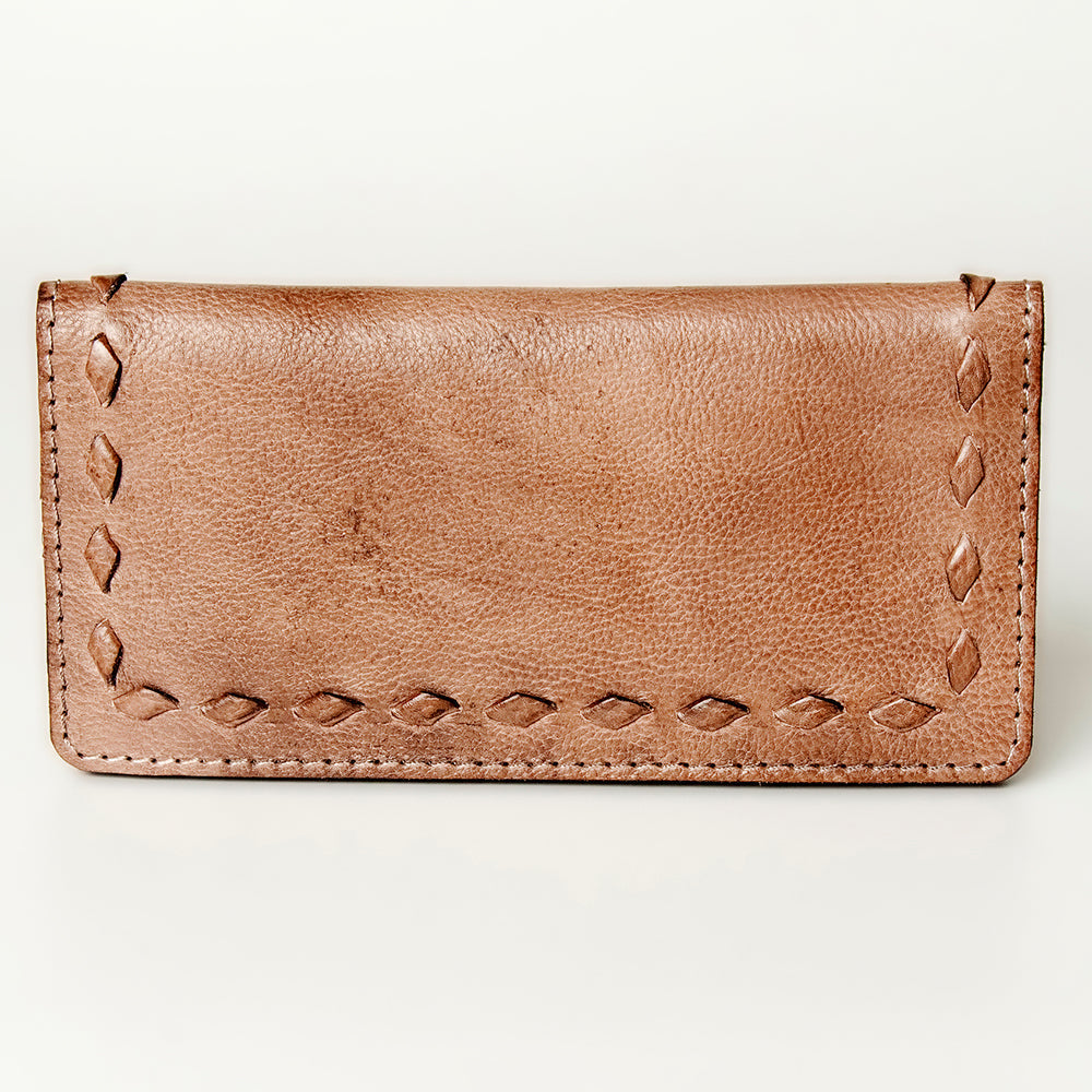 Never Mind Wallet Vintage Handmade Genuine Cowhide Leather