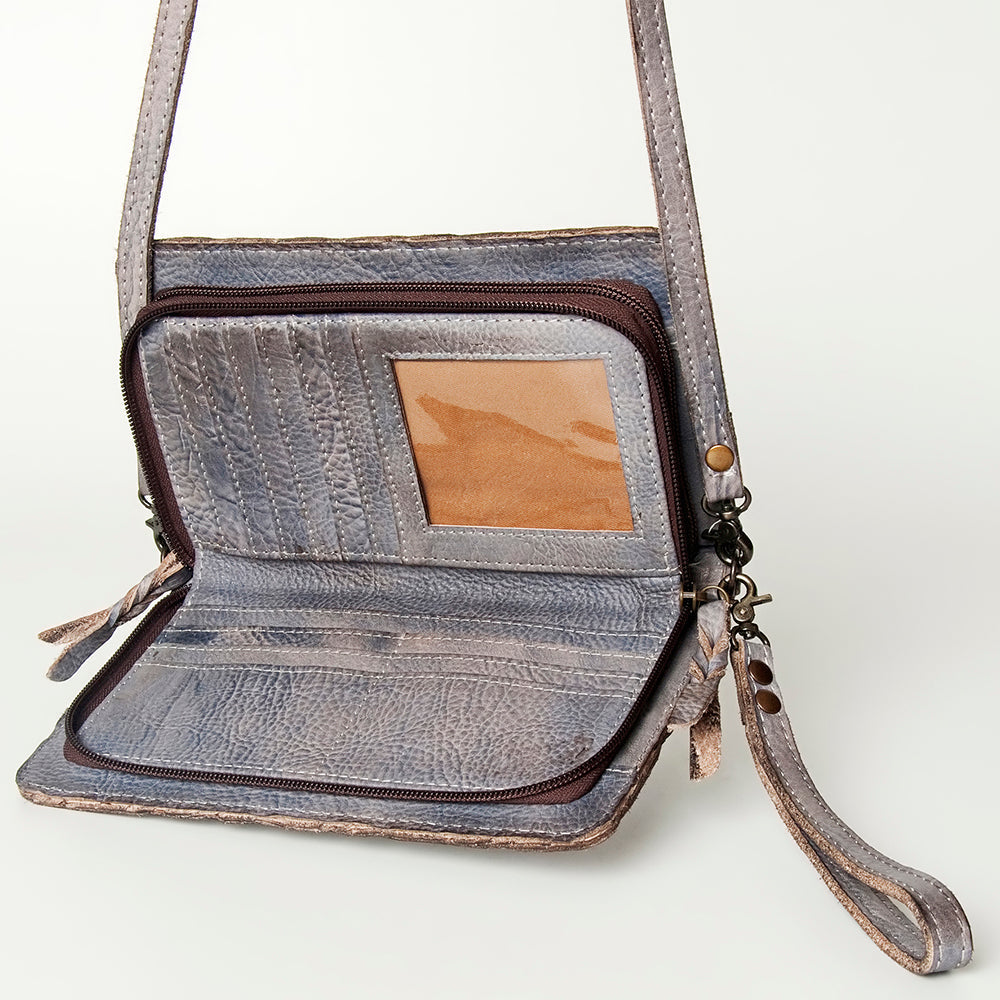 Never Mind Wallet Vintage Handmade Genuine Cowhide Leather