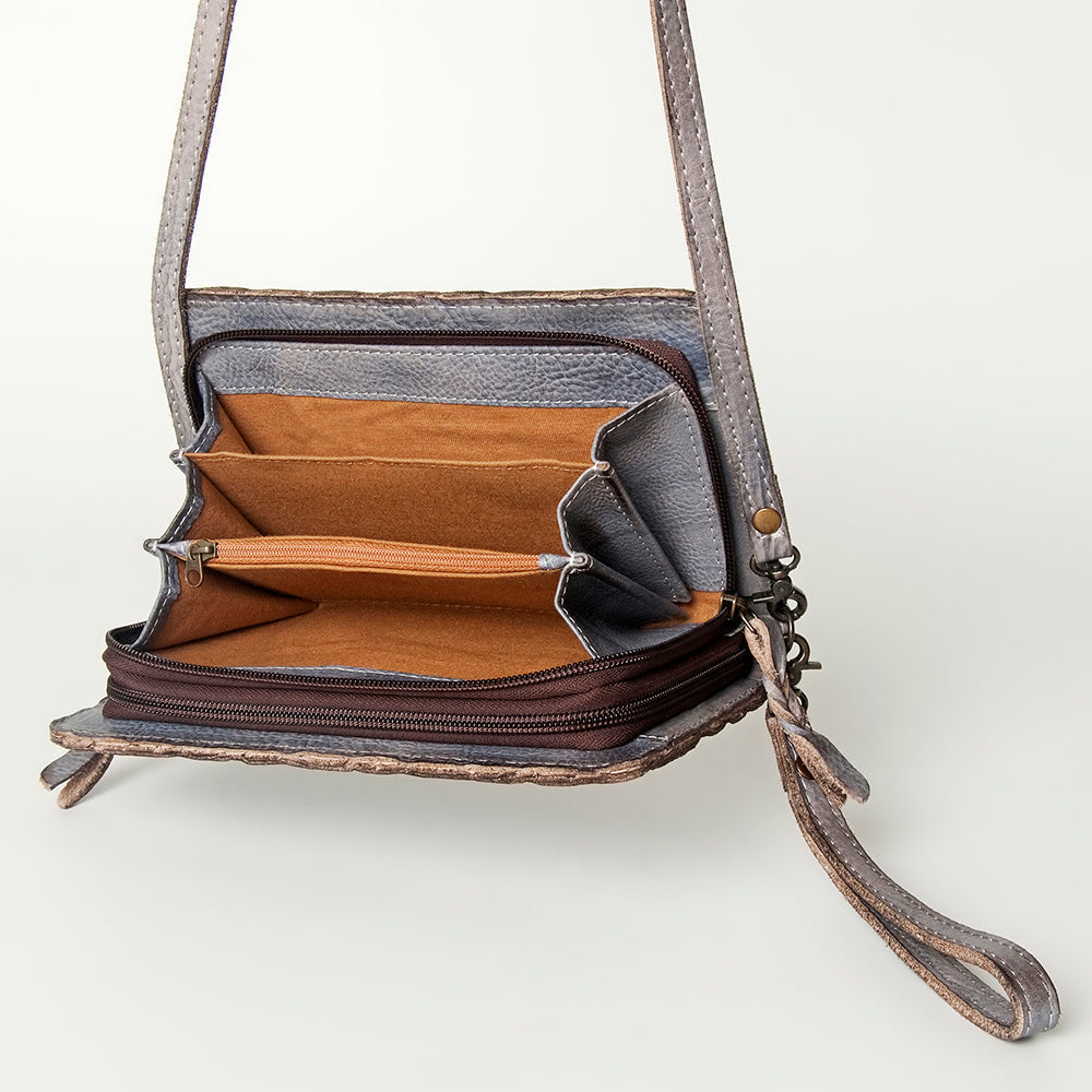 Never Mind Wallet Vintage Handmade Genuine Cowhide Leather