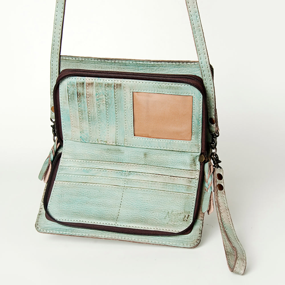 Never Mind Wallet Vintage Handmade Genuine Cowhide Leather