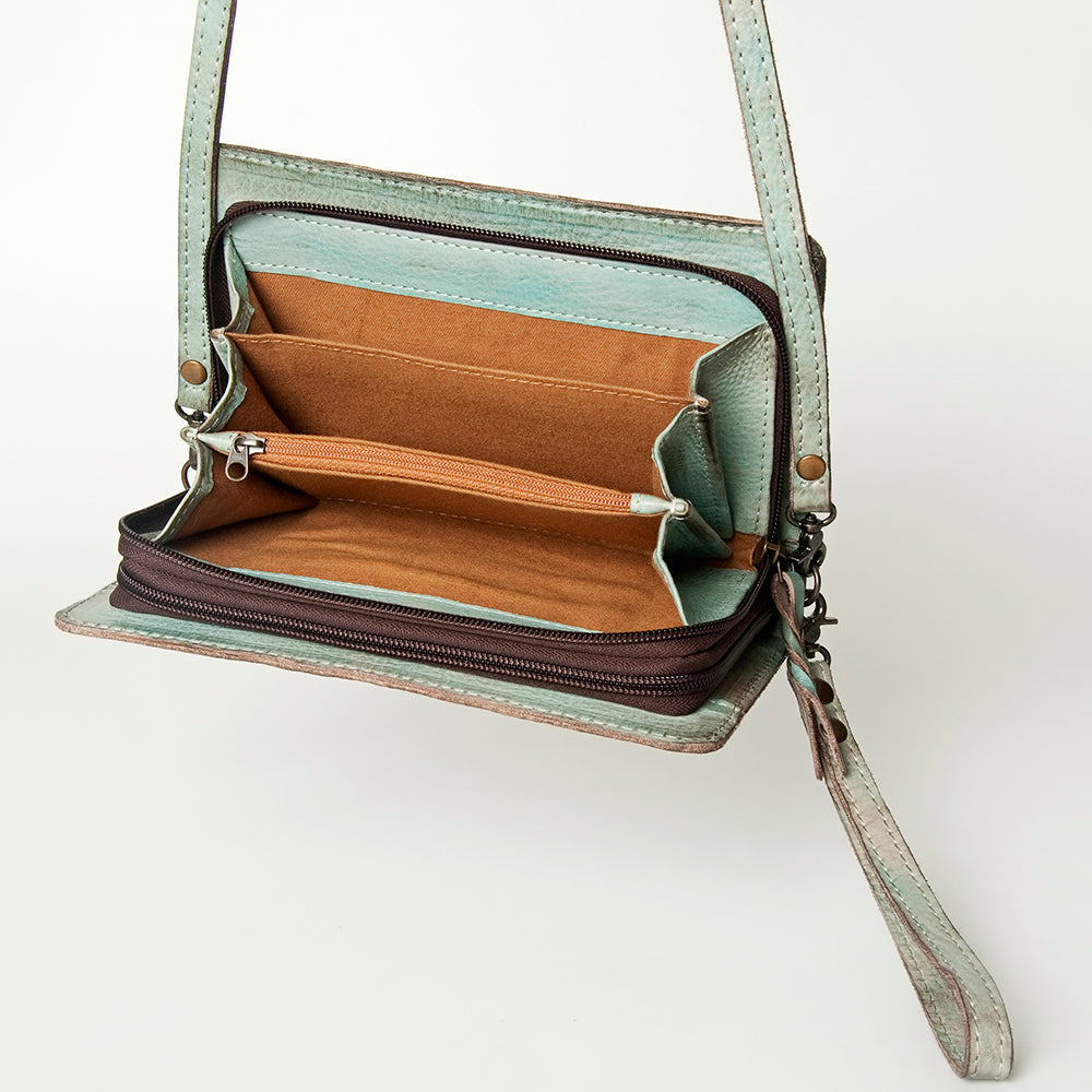 Never Mind Wallet Vintage Handmade Genuine Cowhide Leather