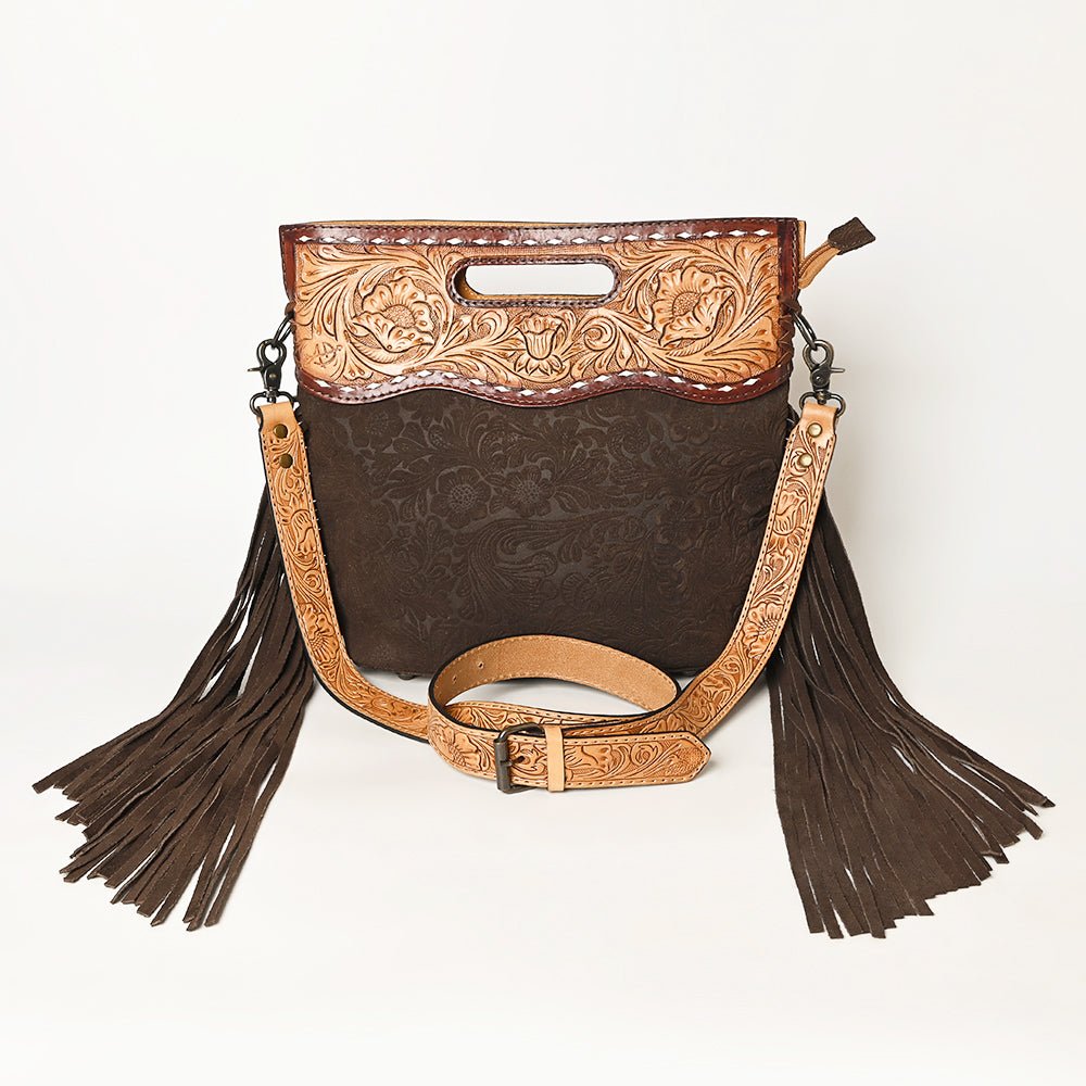 American Darling Clutch Hand Tooled Hair-On Genuine Leather