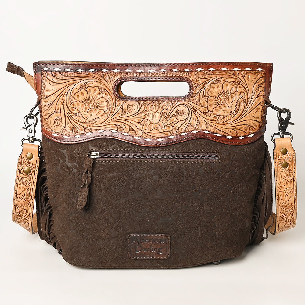 American Darling Clutch Hand Tooled Hair-On Genuine Leather