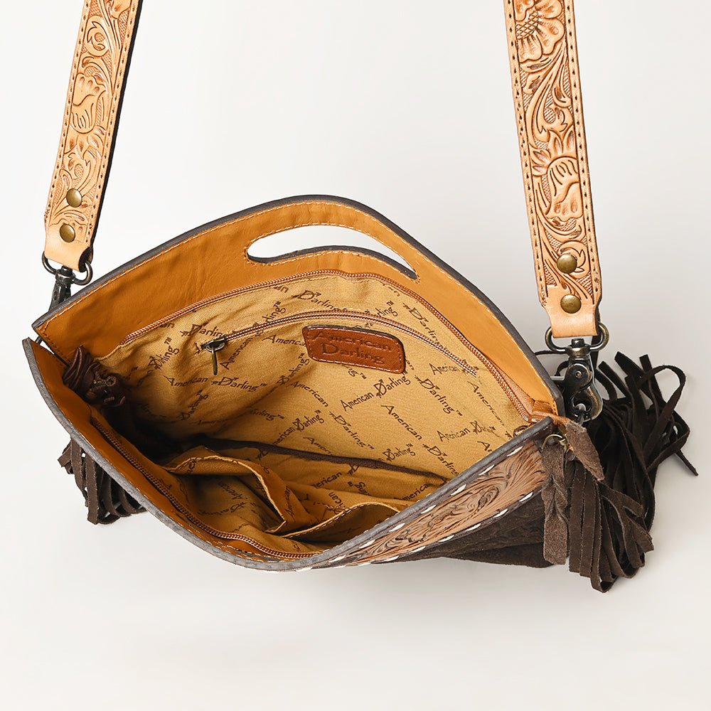 American Darling Clutch Hand Tooled Hair-On Genuine Leather