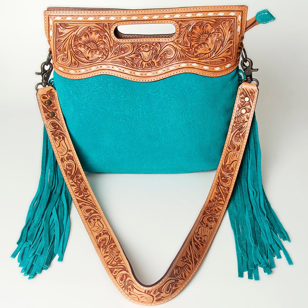 American Darling Clutch Hand Tooled Hair-On Genuine Leather