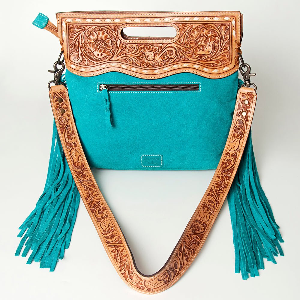 American Darling Clutch Hand Tooled Hair-On Genuine Leather