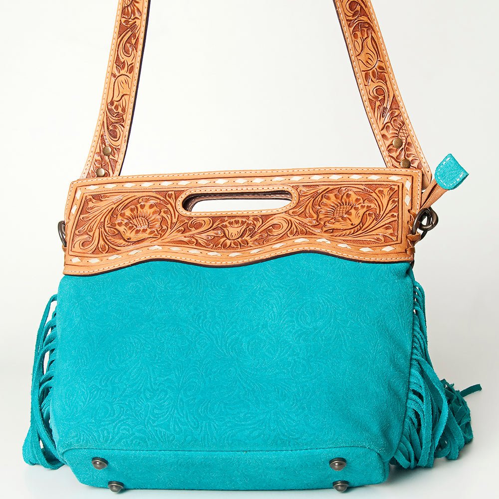 American Darling Clutch Hand Tooled Hair-On Genuine Leather