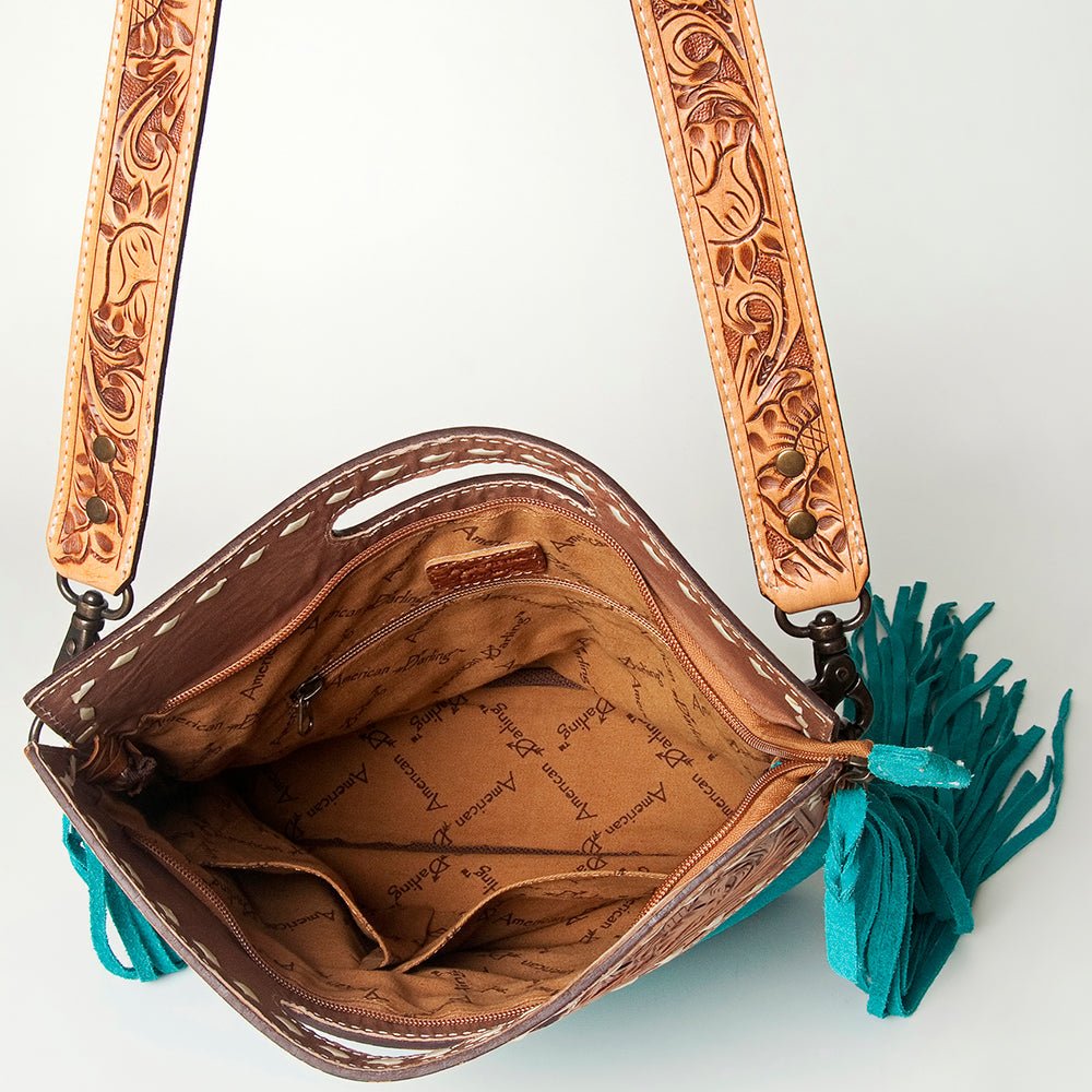 American Darling Clutch Hand Tooled Hair-On Genuine Leather