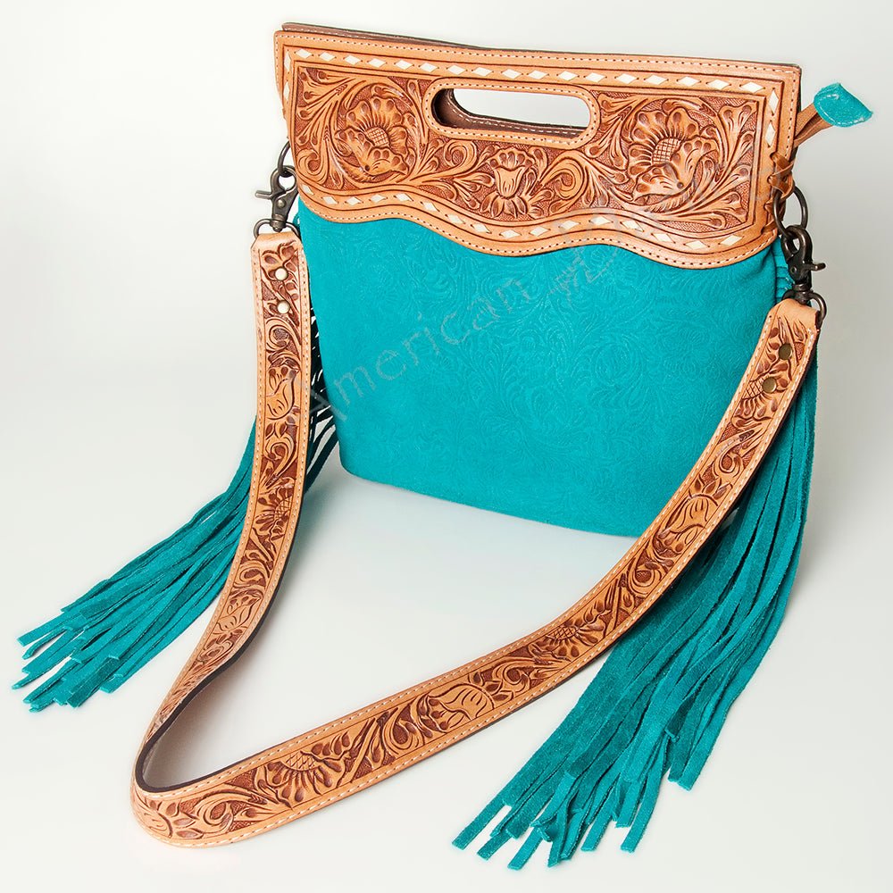American Darling Clutch Hand Tooled Hair-On Genuine Leather
