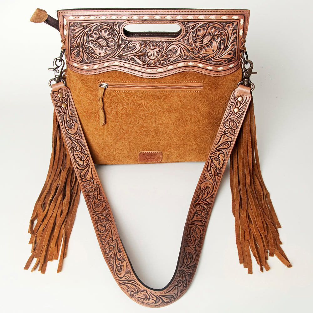 American Darling Clutch Hand Tooled Hair-On Genuine Leather