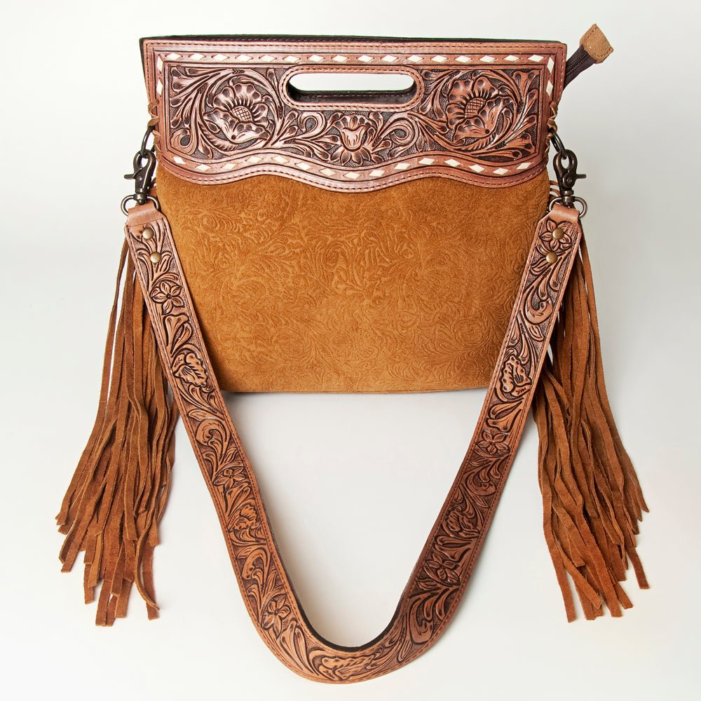 American Darling Clutch Hand Tooled Hair-On Genuine Leather