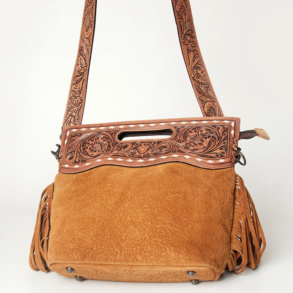 American Darling Clutch Hand Tooled Hair-On Genuine Leather