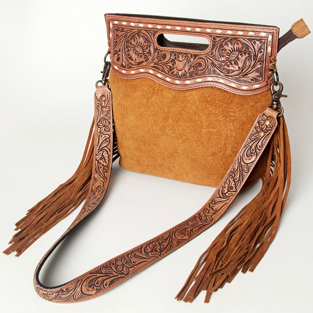American Darling Clutch Hand Tooled Hair-On Genuine Leather