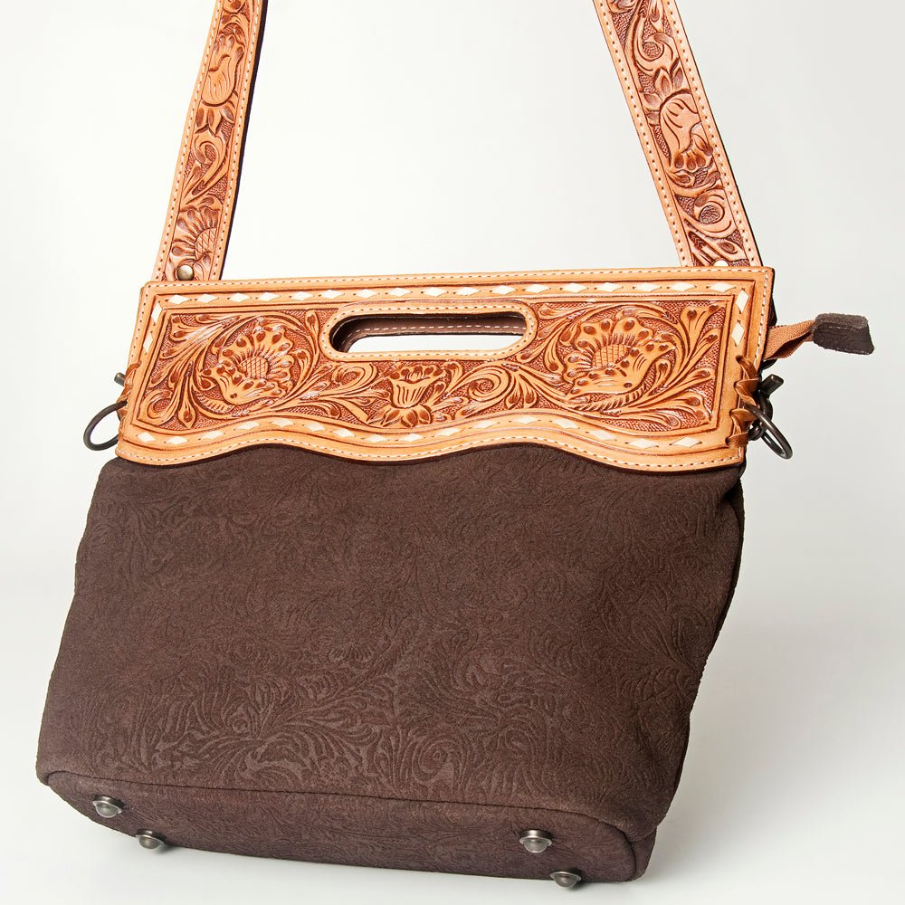 American Darling Clutch Hand Tooled Hair-On Genuine Leather