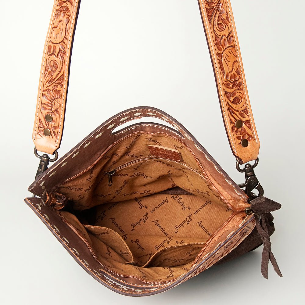 American Darling Clutch Hand Tooled Hair-On Genuine Leather