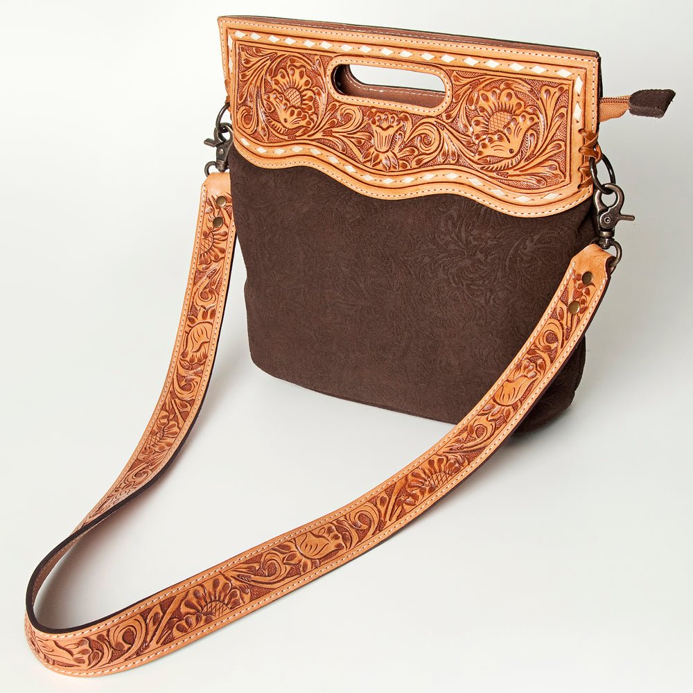 American Darling Clutch Hand Tooled Hair-On Genuine Leather
