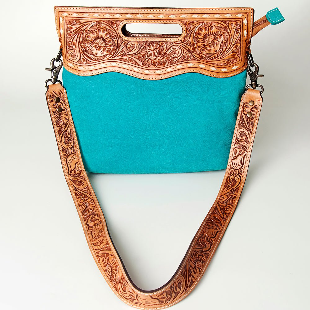 American Darling Clutch Hand Tooled Hair-On Genuine Leather