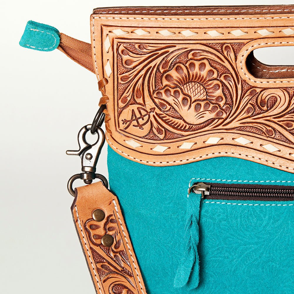 American Darling Clutch Hand Tooled Hair-On Genuine Leather