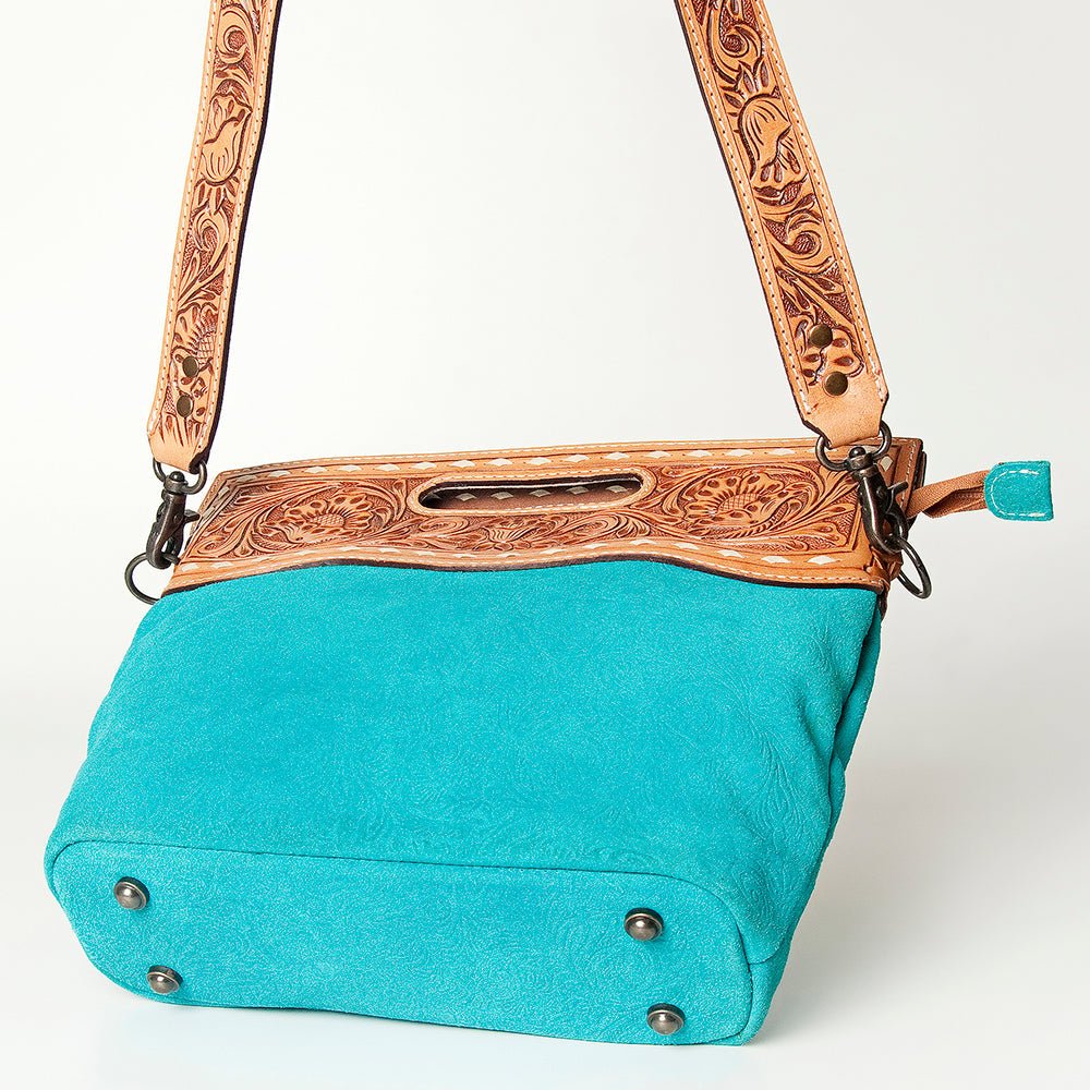American Darling Clutch Hand Tooled Hair-On Genuine Leather