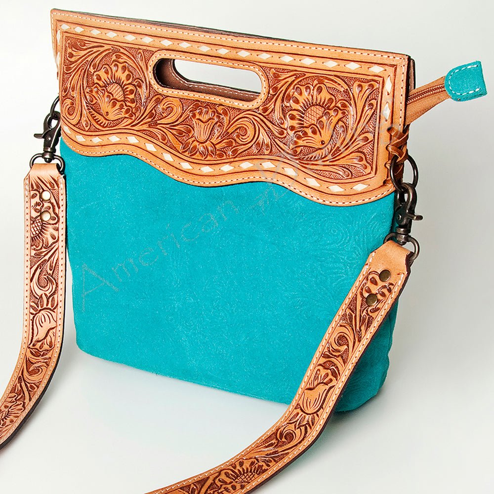 American Darling Clutch Hand Tooled Hair-On Genuine Leather