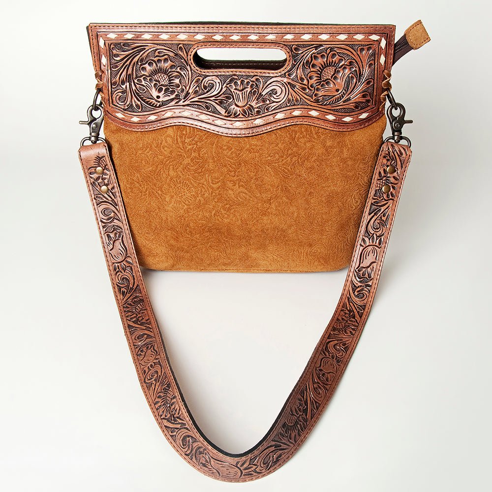 American Darling Clutch Hand Tooled Hair-On Genuine Leather