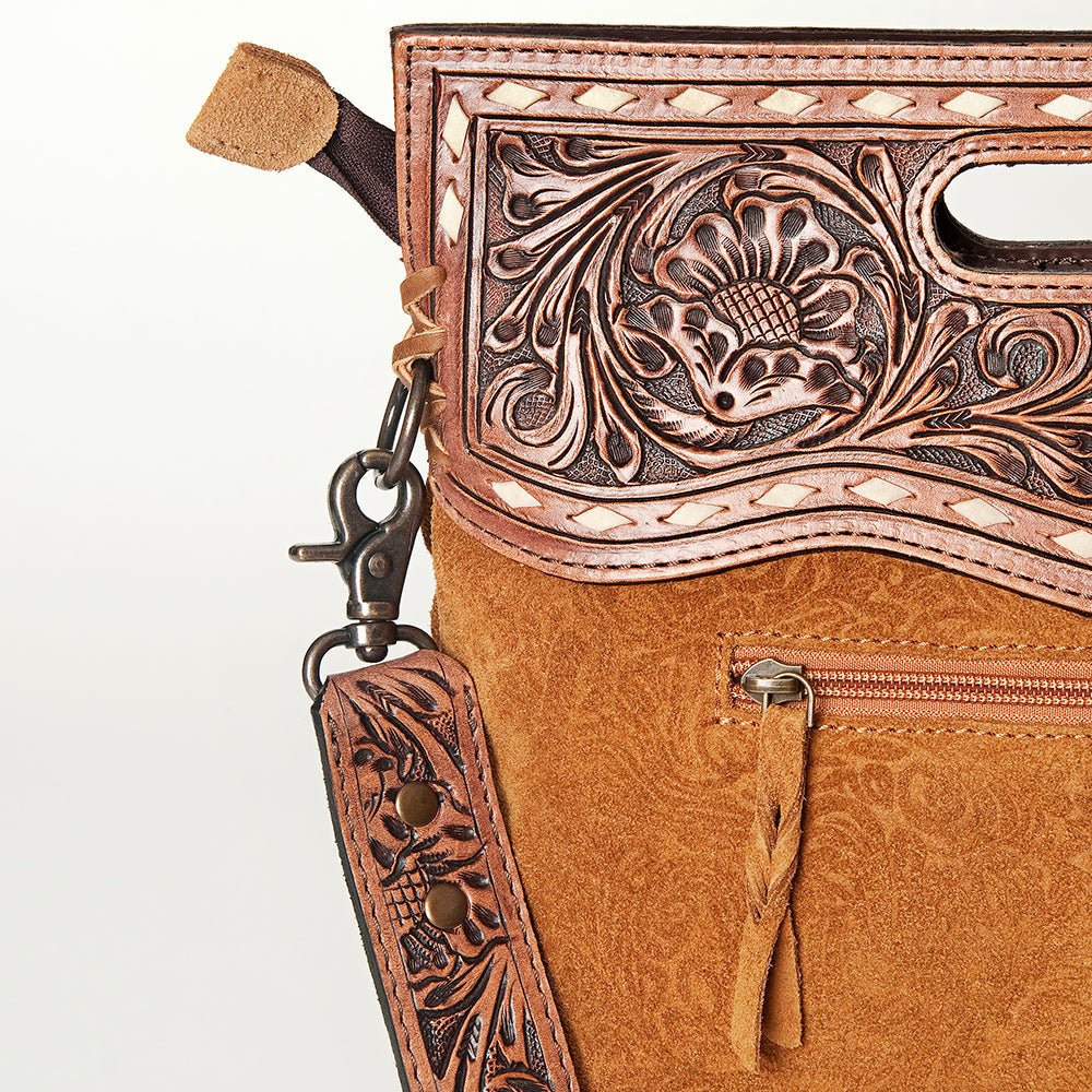 American Darling Clutch Hand Tooled Hair-On Genuine Leather