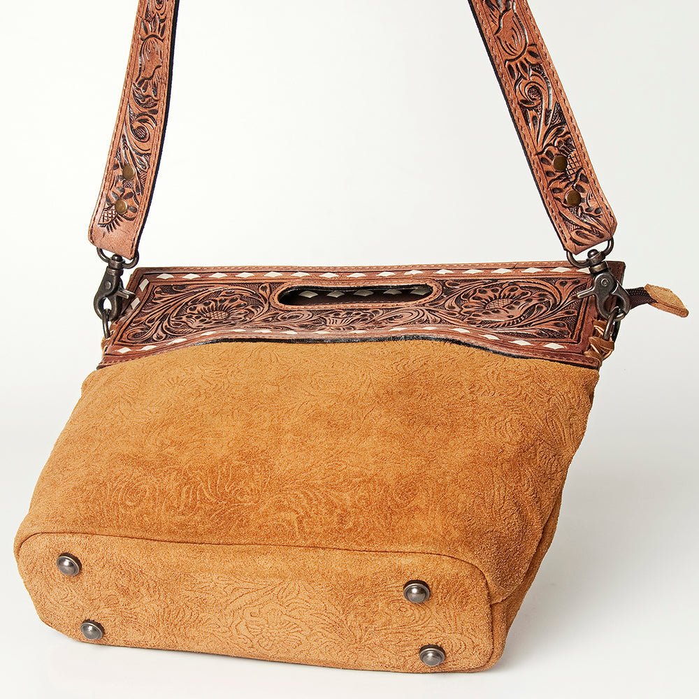 American Darling Clutch Hand Tooled Hair-On Genuine Leather