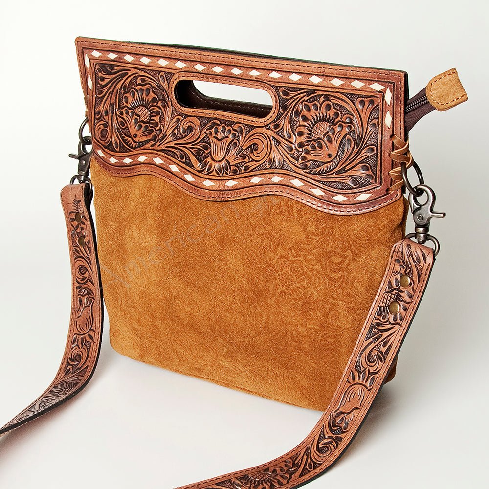 American Darling Clutch Hand Tooled Hair-On Genuine Leather