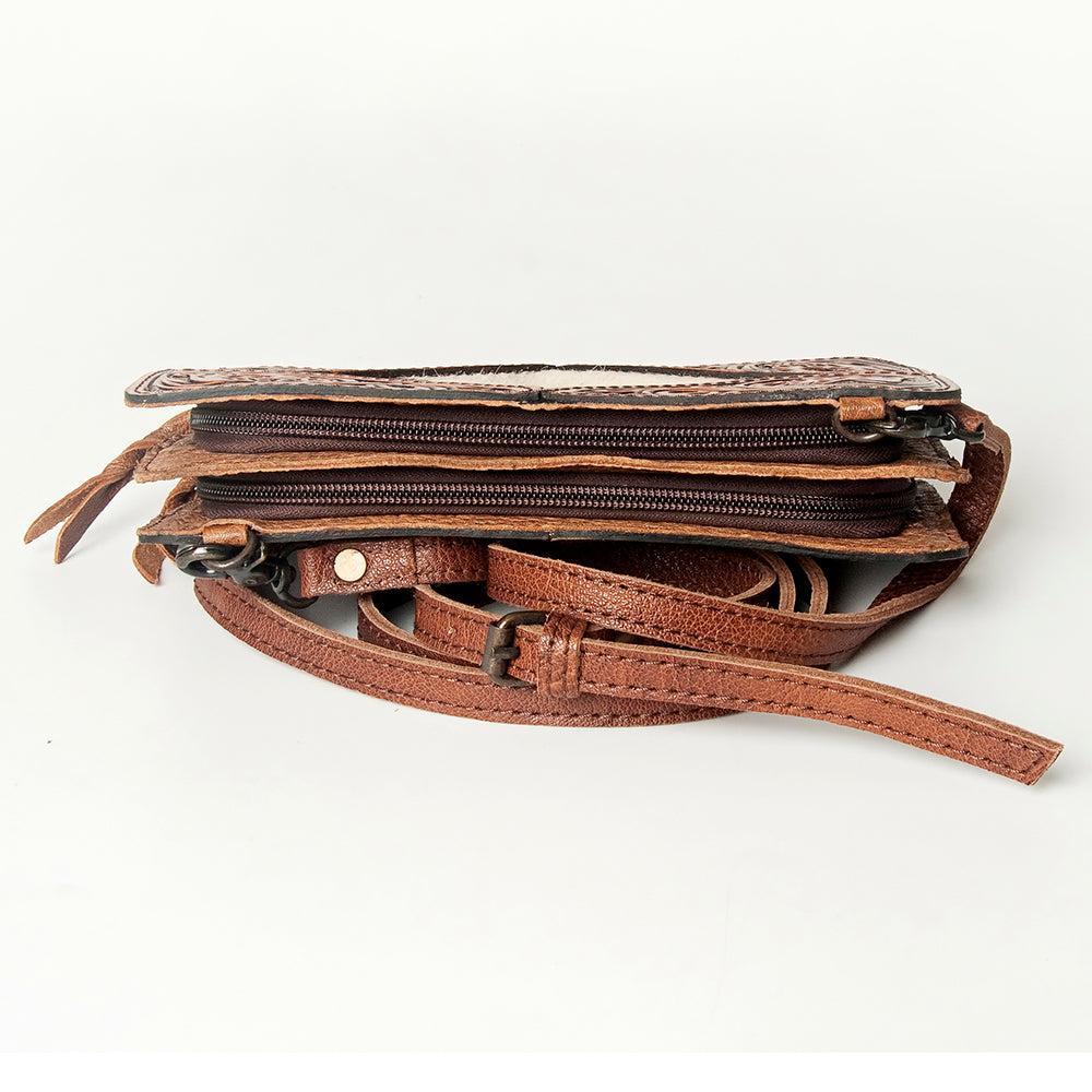 American Darling Hand-Tooled Hair-On Genuine Leather Clutch