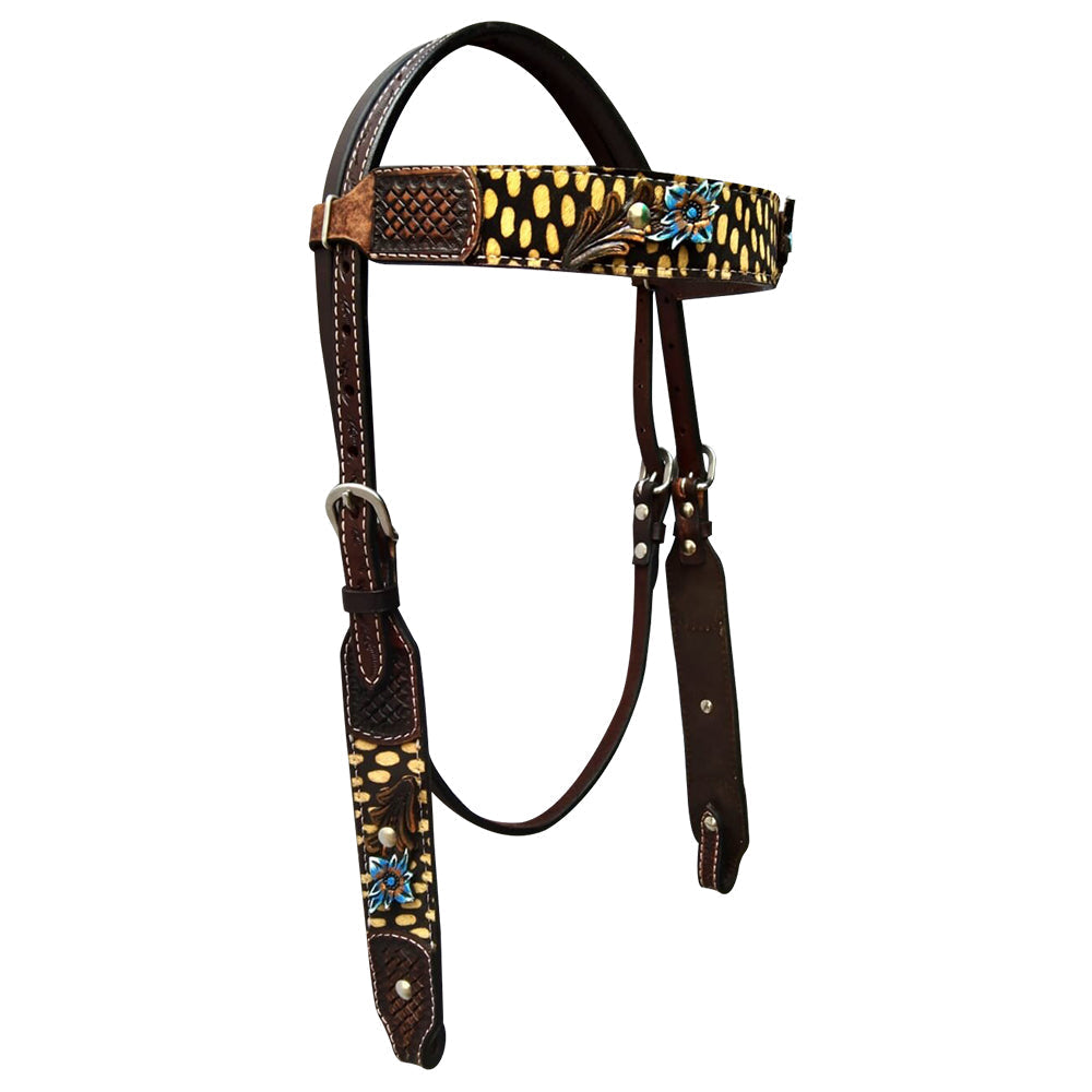 Bar H Equine Premium Hand Tooled Leather Breast Collar  Stainless Steel Hardware Brown
