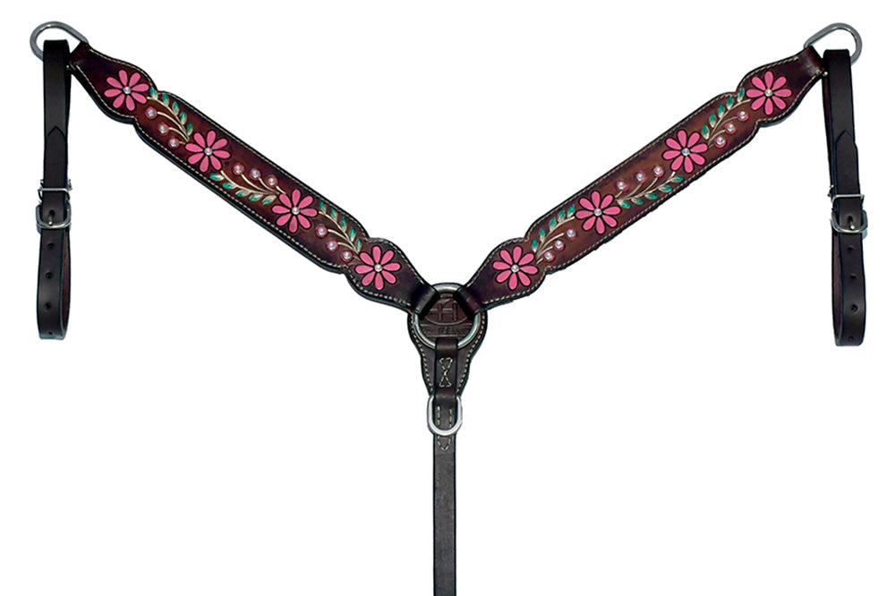 Bar H Equine American Leather Horse Saddle Tack Breast Collar Headstall Wither Strap Set