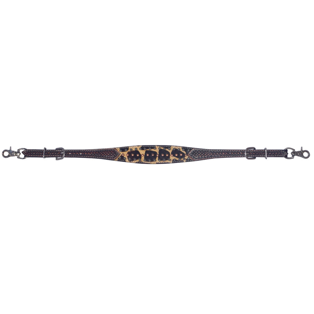 Bar H Equine Premium Hand Tooled Leather Stainless Steel Hardware Breast Collar Brown