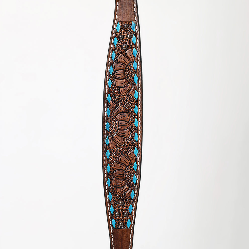 Bar H Equine Genuine Western American Leather Horse Premium Headstall & Breast Collar Set