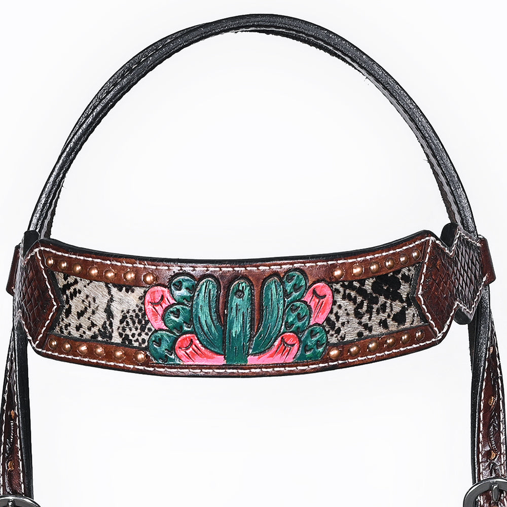 Bar H Equine American Leather Horse Saddle Tack One Ear Headstall Breast Collar Browband Wither Strap Set