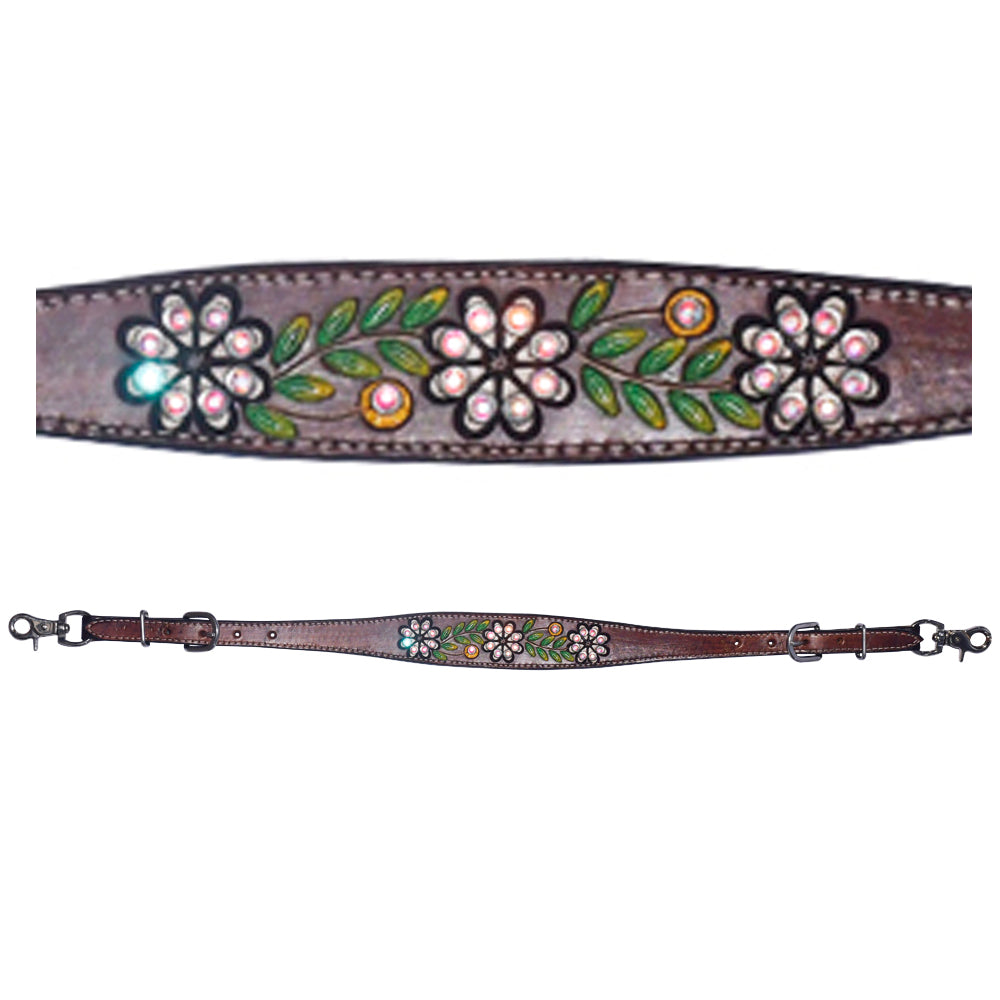 Bar H Equine Genuine Western American Leather Horse Premium Headstall & Breast Collar Set
