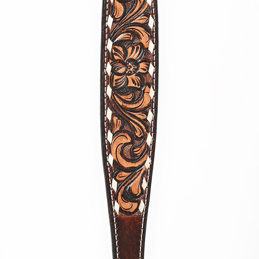 Bar H Equine Genuine Western American Leather Horse Premium Headstall & Breast Collar Set